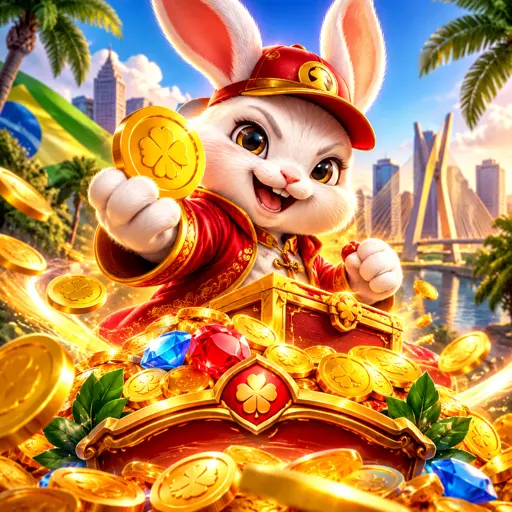 Fortune Rabbit com o coelho da sorte e moedas douradas